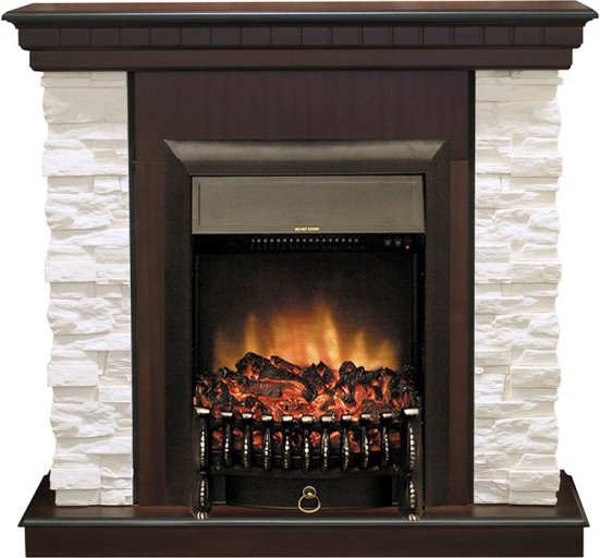 Каминокомплект RealFlame Elford STD/EUG/25&#039;5/HL AO с очагом Fobos s Lux Black/Brass